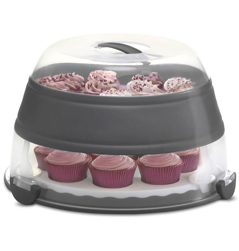 PrepWorks Collapsible Cupcake Carrier - 12-Cup Capacity, Foldable Design for Easy Storage and Transport of Cupcakes and Muffins - Image 1
